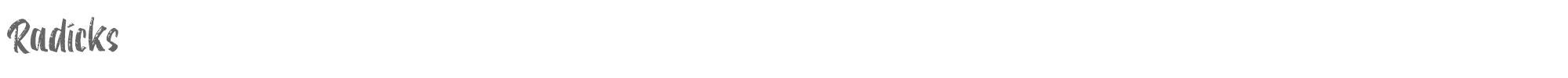 Sample characters Radicks Font
